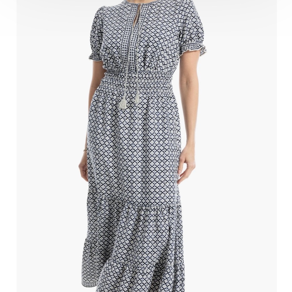 NWT MAX STUDIO Puff Sleeve Tie Maxi Dress